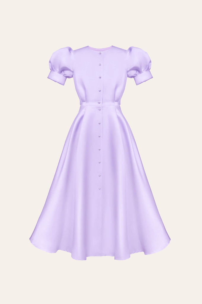 Button Front Midi Dress - POST MERIDIEM