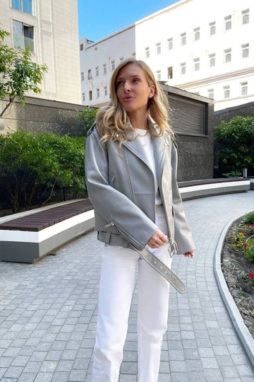 Oversized Leather Lacket - POST MERIDIEM