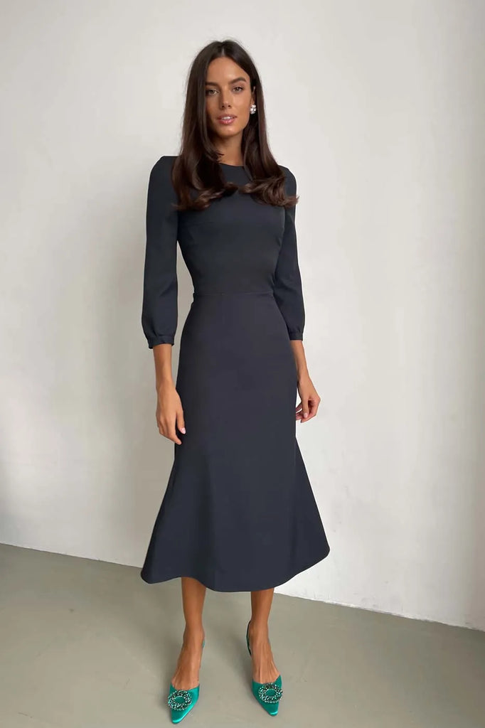 Viscose Fitted Dress - POST MERIDIEM