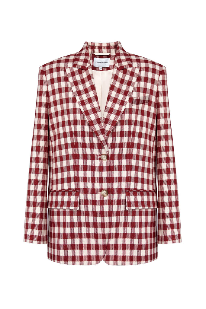 Mens Plaid blazer with a belt - POST MERIDIEM