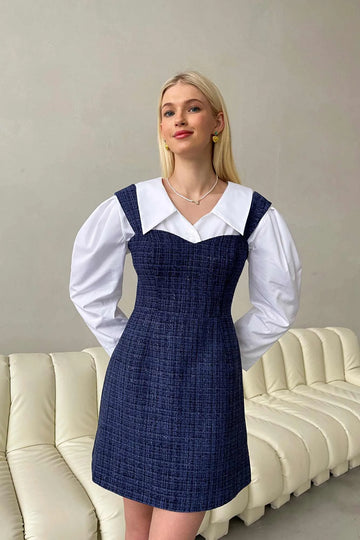 Tweed Strap Mini Dress - POST MERIDIEM