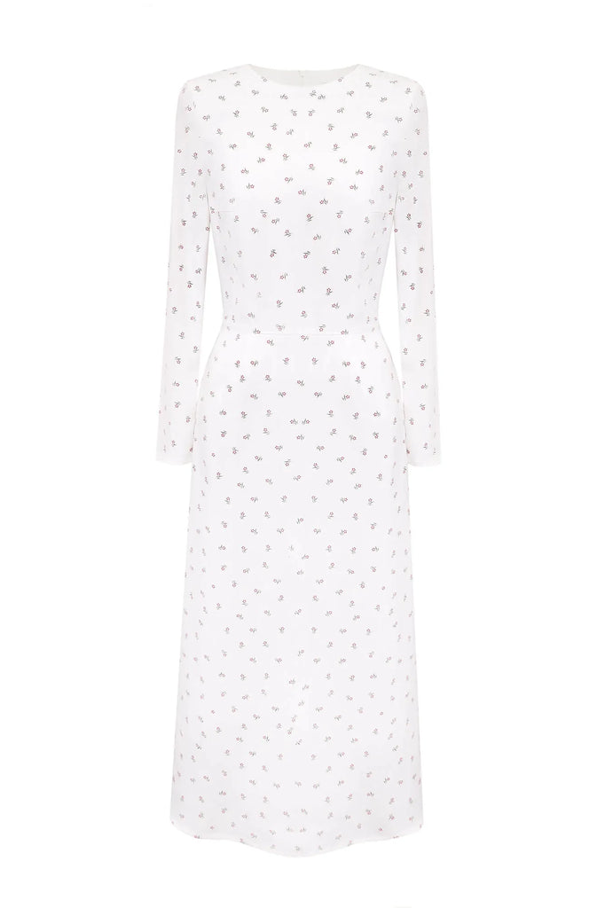 Godet Silhouette Long Sleeve Midi Dress - POST MERIDIEM