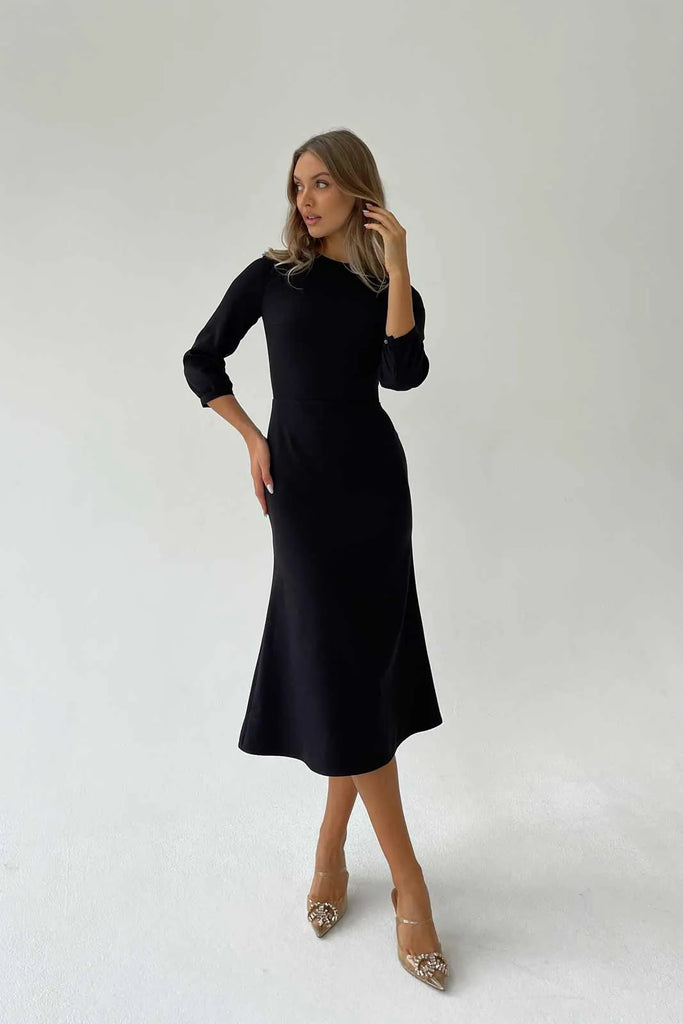 Viscose Fitted Dress - POST MERIDIEM