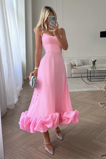 Flounce Bustier Midi Dress - POST MERIDIEM