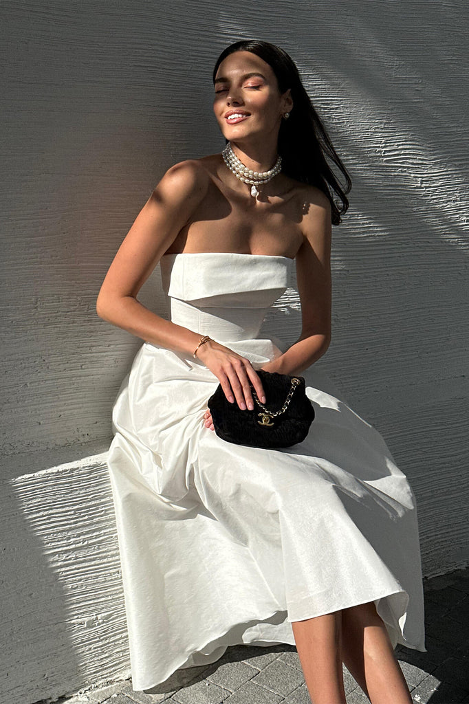 Jacquard Midi Dress with Turn-up - POST MERIDIEM