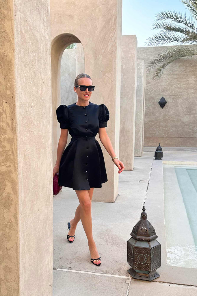 Button Front Mini Dress - POST MERIDIEM