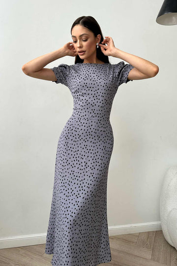 Fitted short sleeve midi dress - POST MERIDIEM