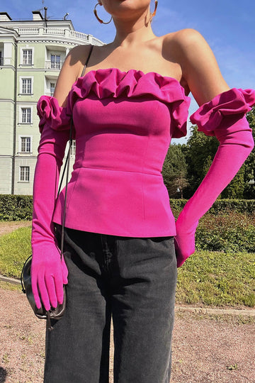 Flounced Bustier Top with Gloves - POST MERIDIEM