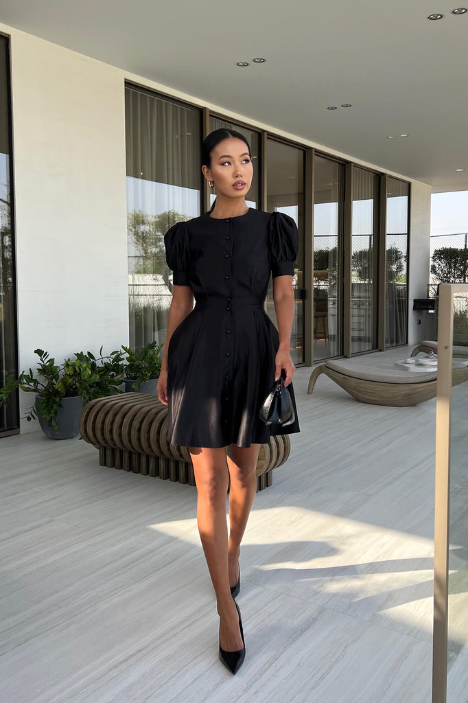 Button Front Mini Dress - POST MERIDIEM