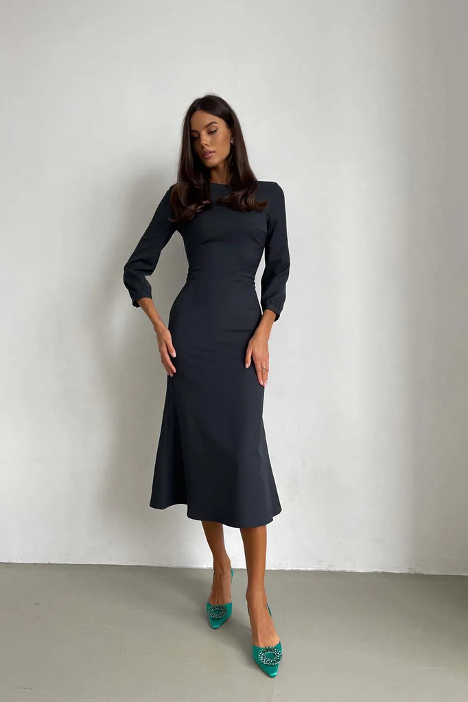 Viscose Fitted Dress - POST MERIDIEM