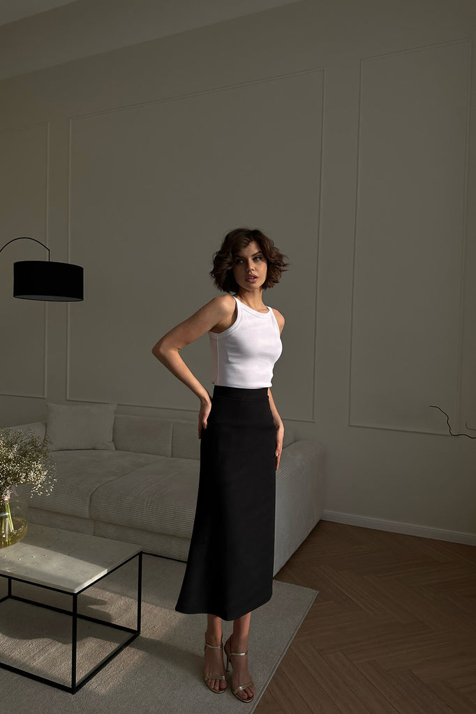 Viscose Midi Skirt - POST MERIDIEM