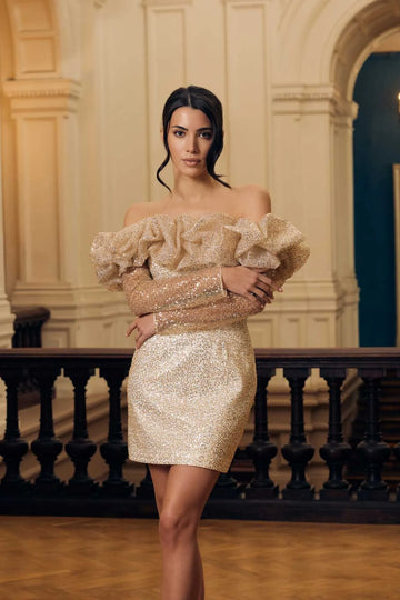 Meringue Long Sleeve Mini Dress - POST MERIDIEM