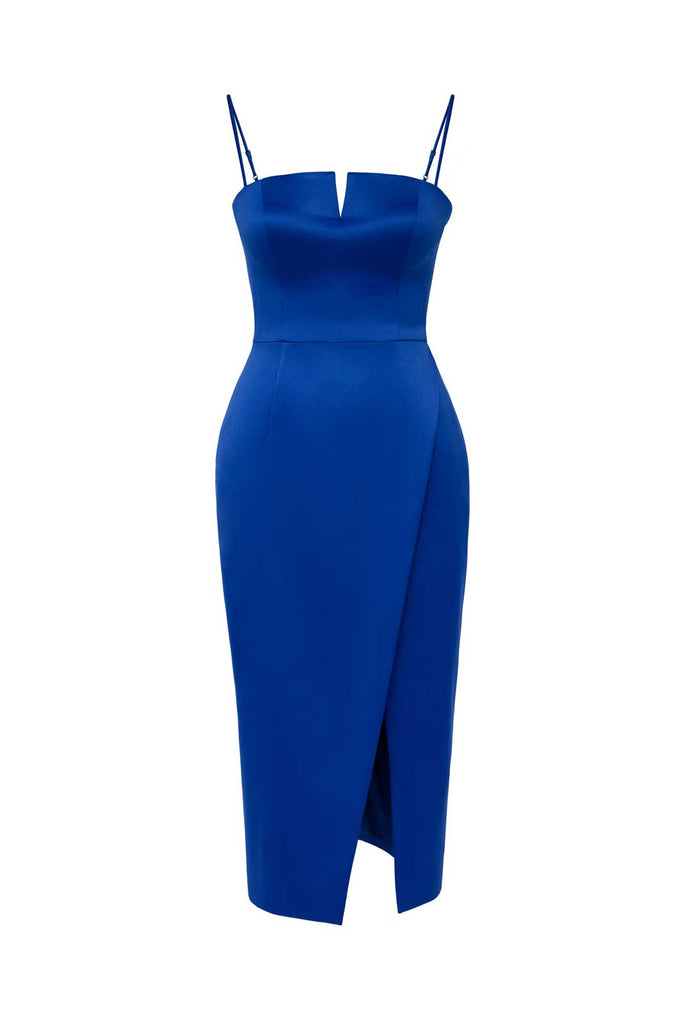 Wrap V-neck Midi Dress - POST MERIDIEM