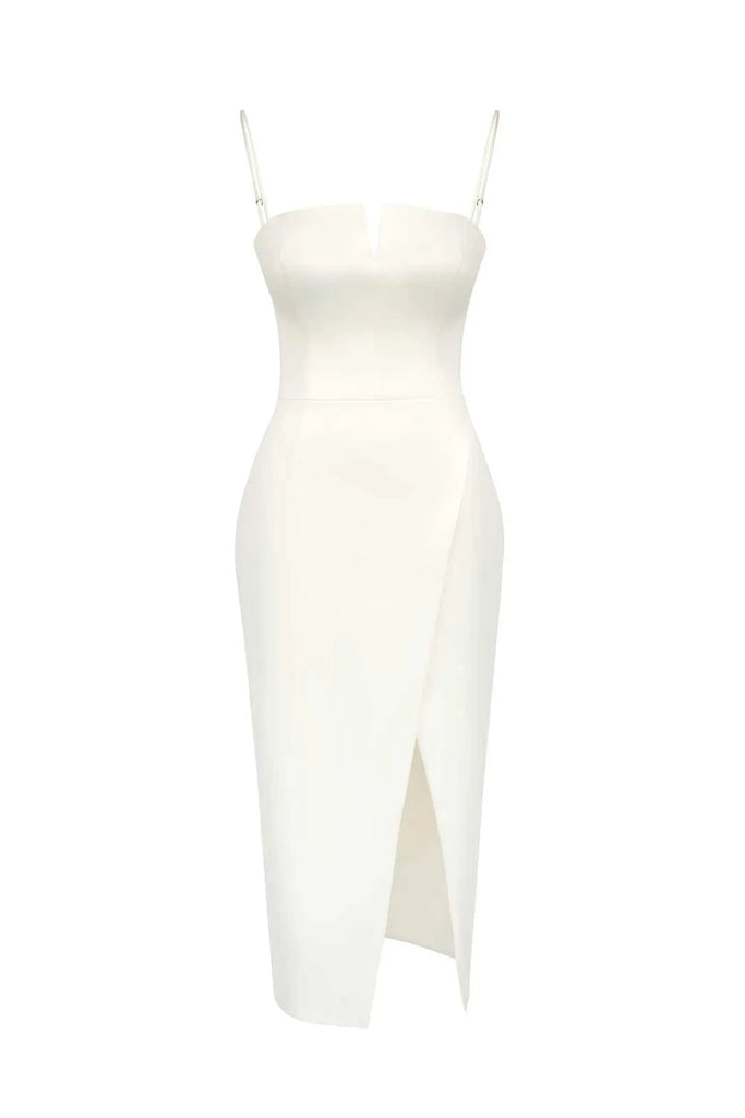 Wrap V-neck Midi Dress - POST MERIDIEM