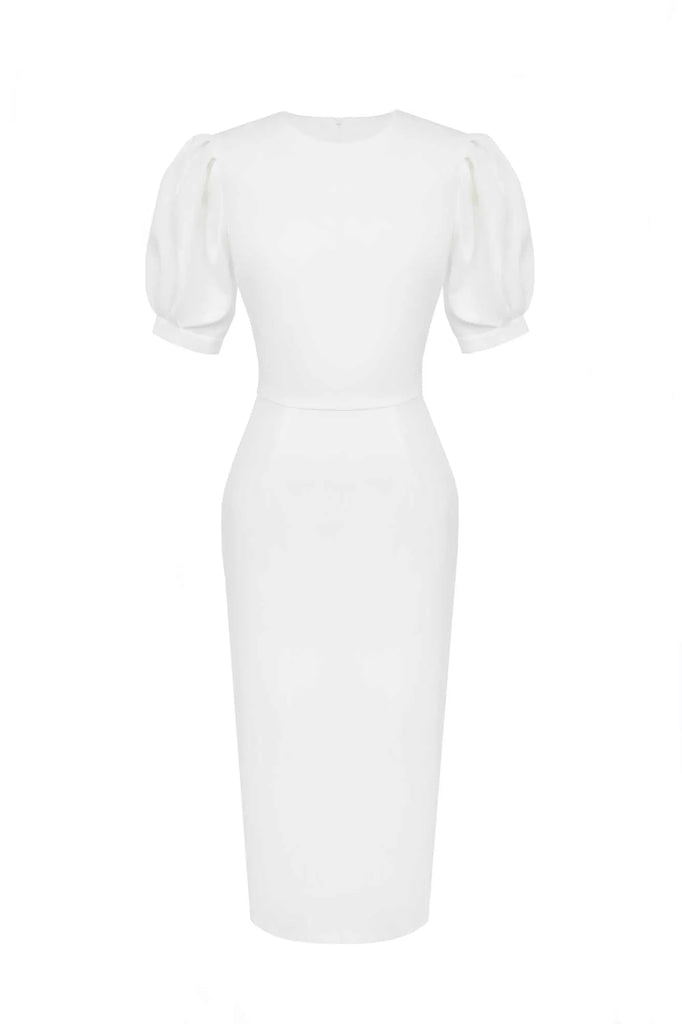 Voluminous Sleeve Midi Dress - POST MERIDIEM