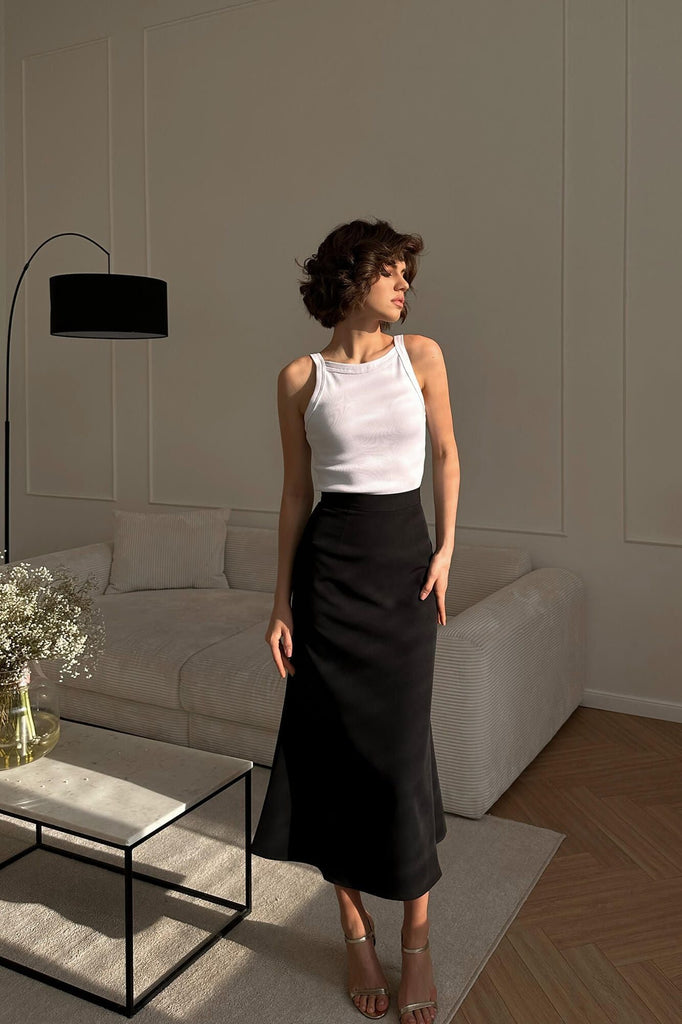 Viscose Midi Skirt - POST MERIDIEM