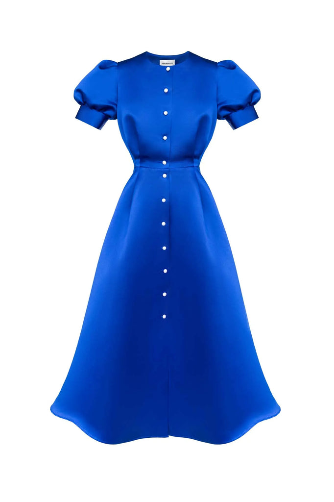 Button Front Midi Dress - POST MERIDIEM