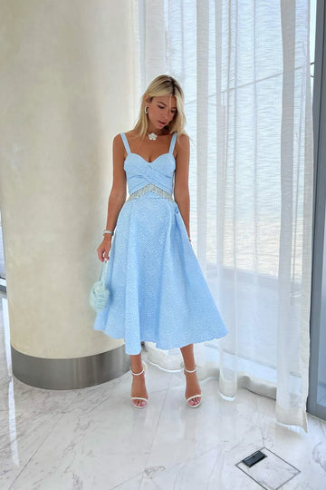 Jacquard Corset Midi Dress - POST MERIDIEM